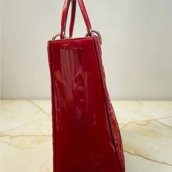 Lady Dior in Cherry Red with Signature Cannage Stitching - Picture 8 of 15